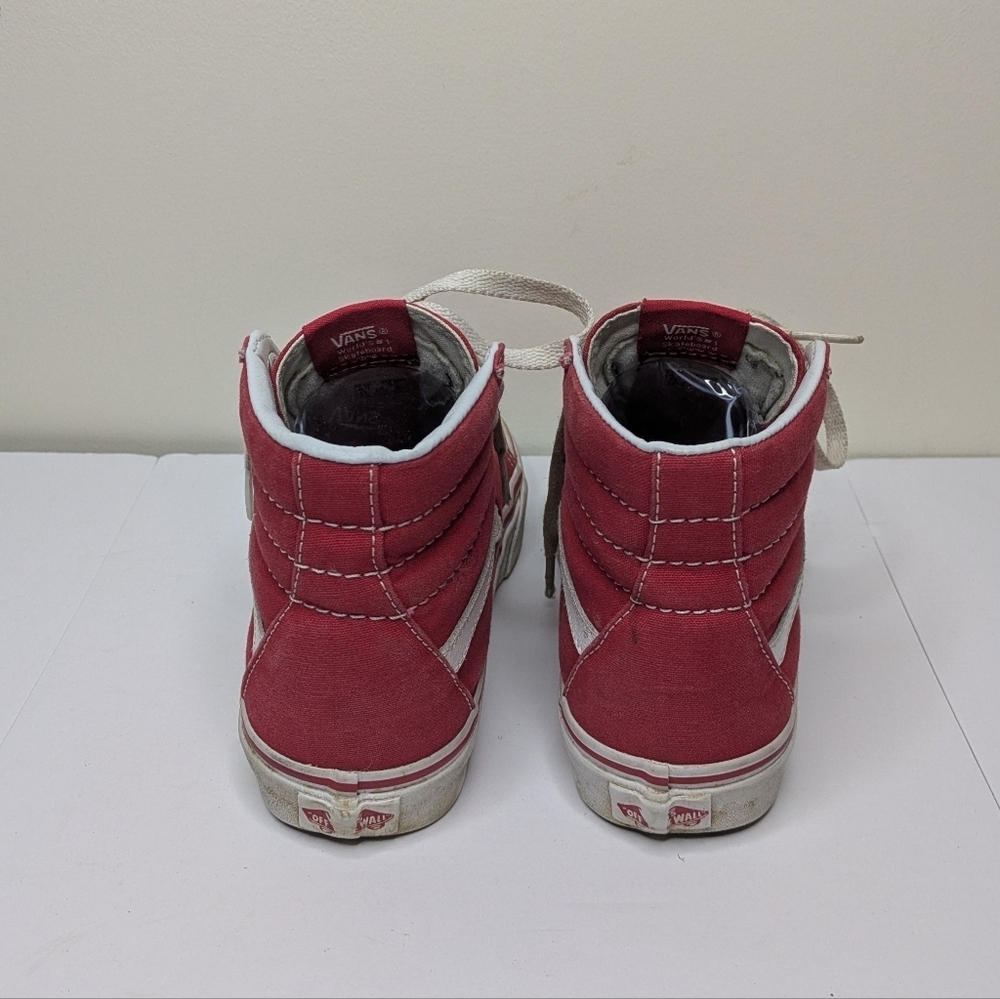 Vans Red Hightop Sneakers 6 Women - Picture 4 of 6